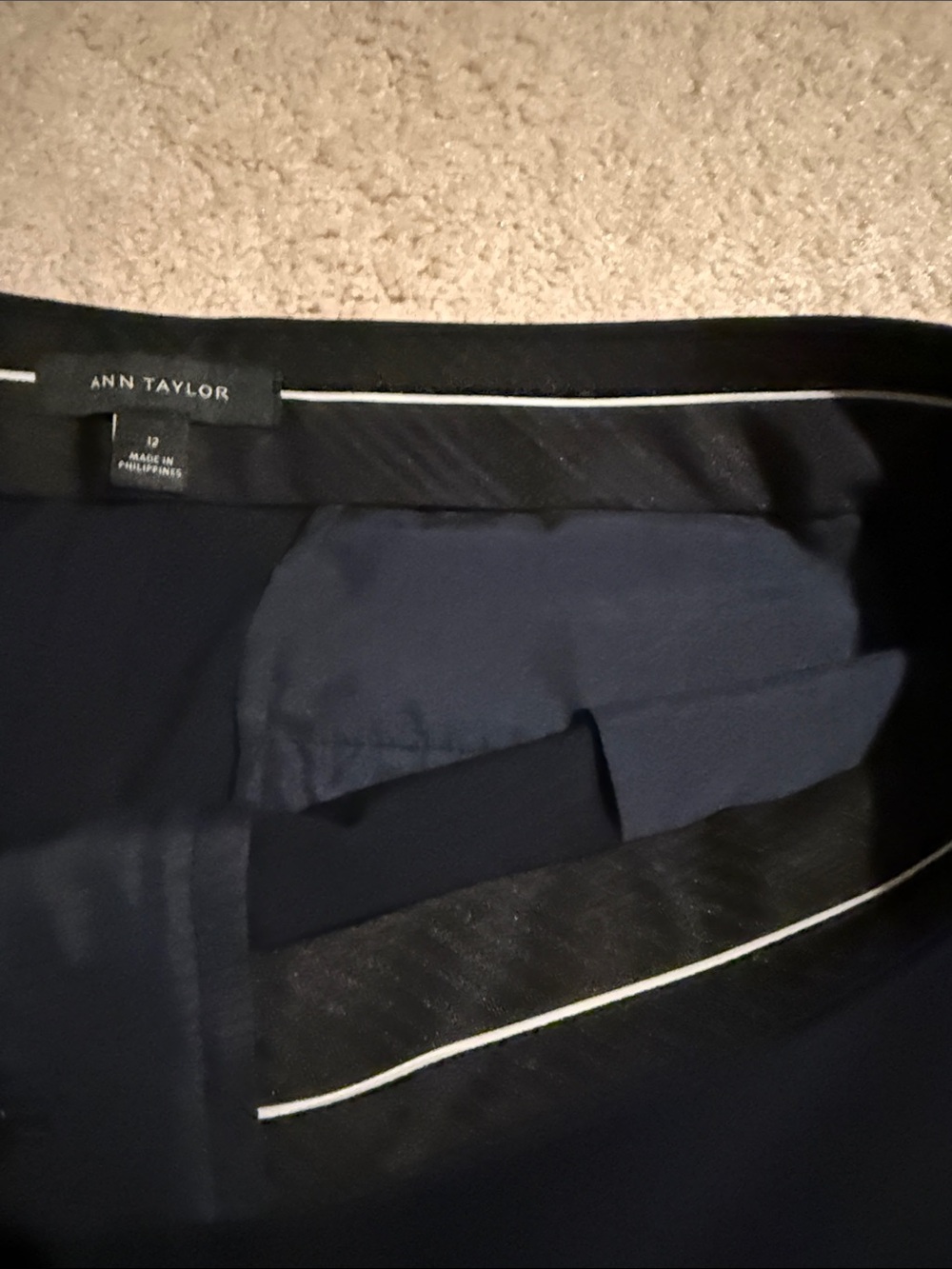 Ann Taylor Navy Straight-Leg Dress Pants - Picture 3 of 6